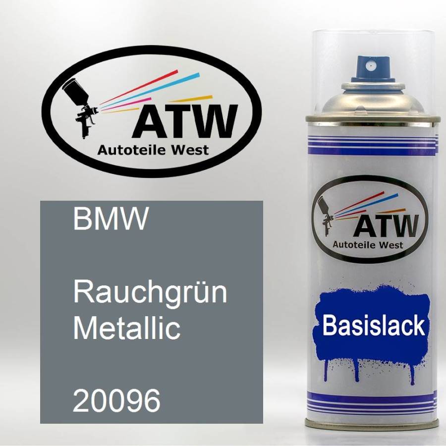 BMW, Rauchgrün Metallic, 20096: 400ml Sprühdose, von ATW Autoteile West.